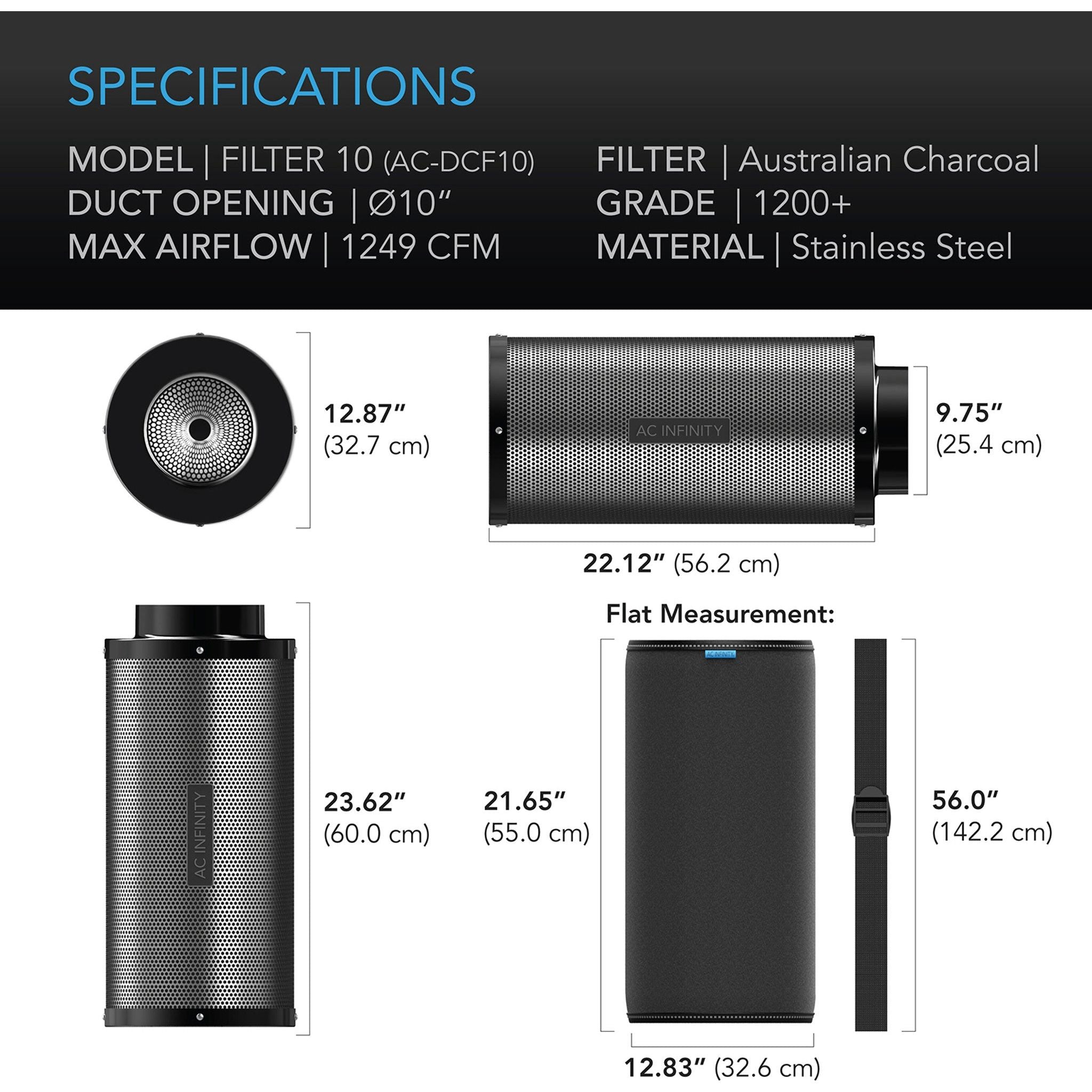 AC Infinity 10 Duct Premium Carbon Filter