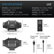 AC Infinity AC Infinity Cloudline S4 Inline Fan System