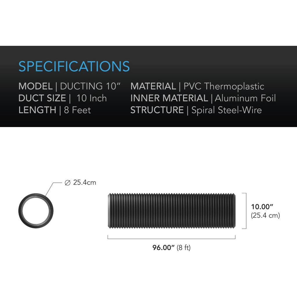 AC Infinity Flexible Four-Layer Ducting - (10" x 8')