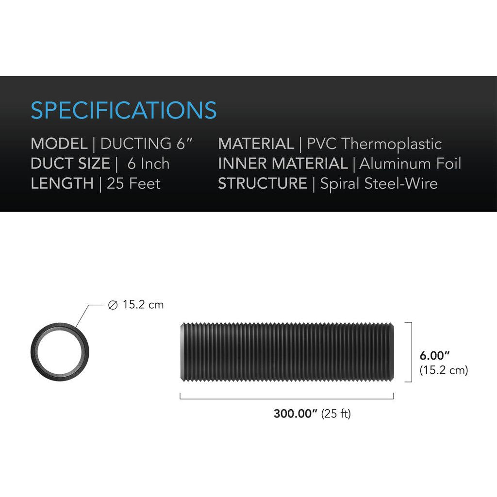 AC Infinity Flexible Four-Layer Ducting - (6" x 25')