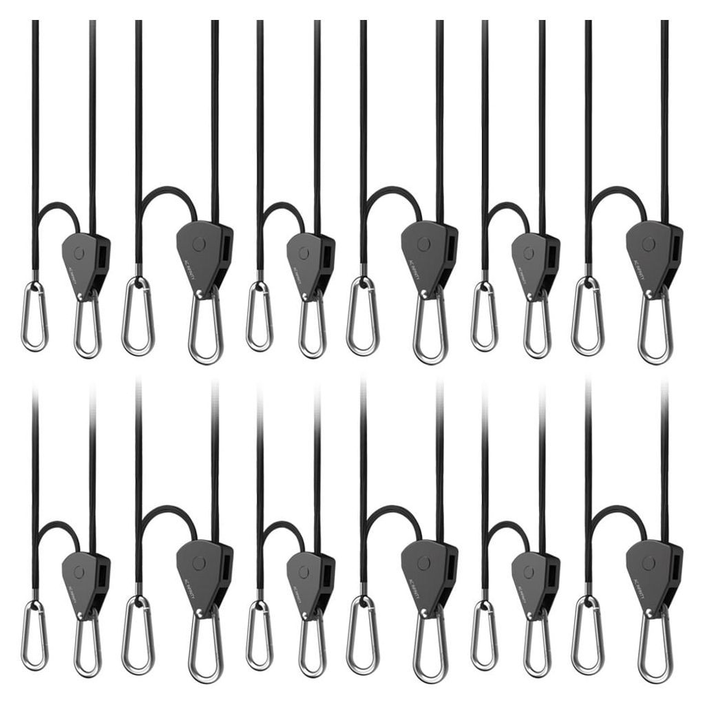 AC Infinity Heavy-Duty Adjustable Rope Clip Light Hanger — 6 Pairs