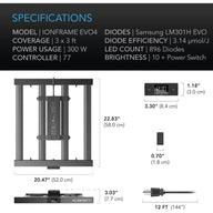 AC Infinity AC Infinity Ionframe Evo4 300W Commercial LED Grow Light Specs