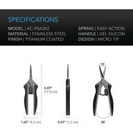 AC Infinity AC Infinity Stainless Steel Pruning Shear Trimming Scissors - 2-pack Specs