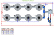 Alien Hydroponics V-System DWC - 8 Pot 2 Row