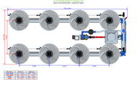 Alien Hydroponics V-System DWC - 8 Pot 2 Row