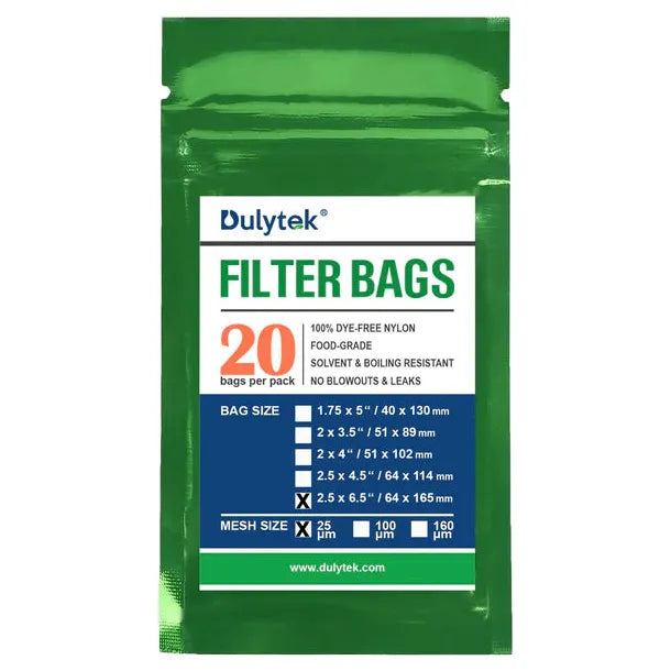 Dulytek 25 Micron 2.5" X 6.5" Rosin Press Nylon Filter Bags