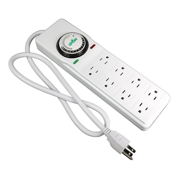 Grow1 120V 8 Way Power Strip Mechanical Timer