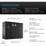 Happy Hydro AC Infinity 4x8 Grow Tent & Ventilation Kit