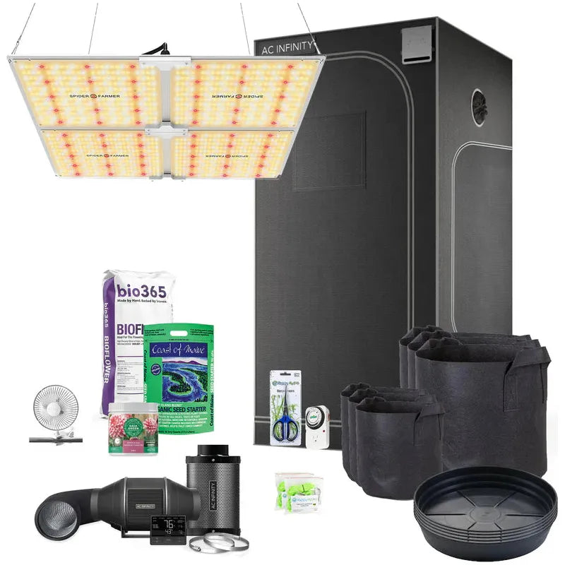 Happy Hydro Beginner Complete Grow Tent Kit | Spider Farmer SF4000 | 3' x 3'