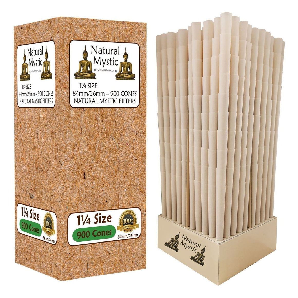 Natural Mystic 84/26 Pre-Rolled Natural Brown Cones