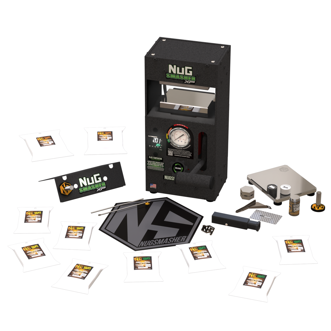 NugSmasher XP 12 Ton Rosin Press Essentials Bundle