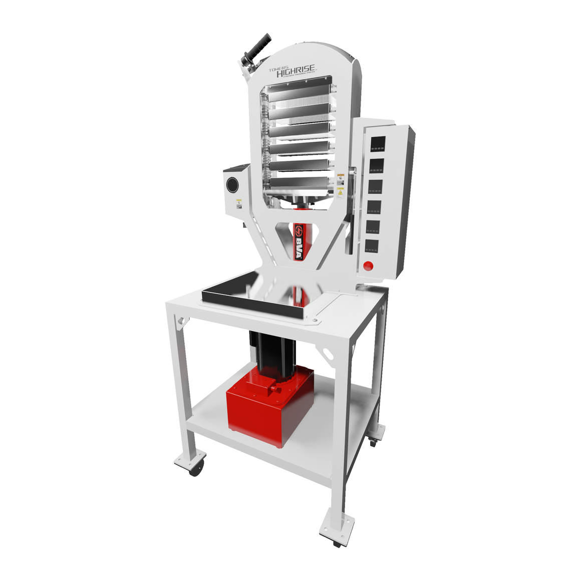 Towers Highrise Stacked 25 Ton Rosin Press BVA Electric Pump
