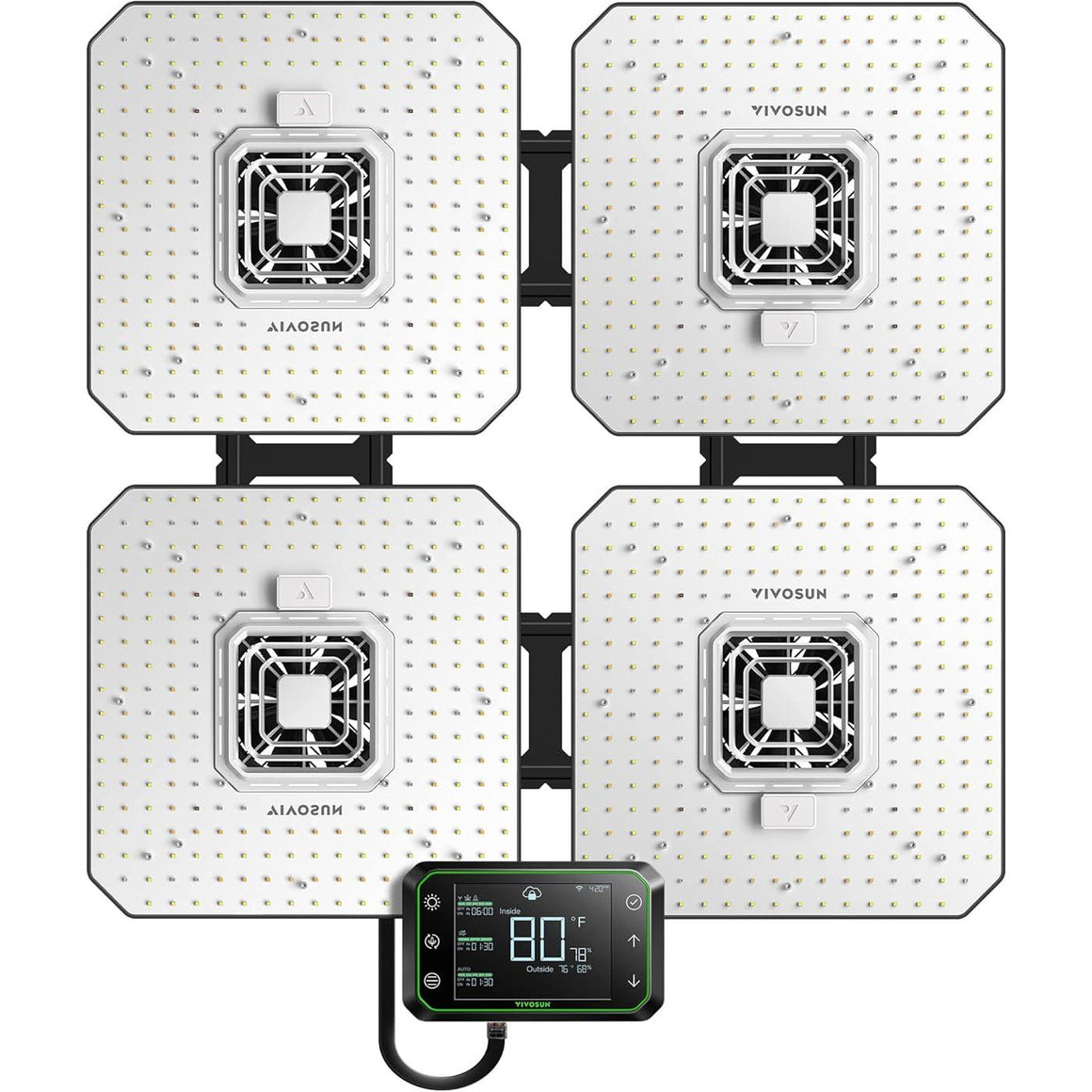 Vivosun AeroLight A100 Tunable Spectrum LED Grow Light with GrowHub E42A Controller - 4Pack