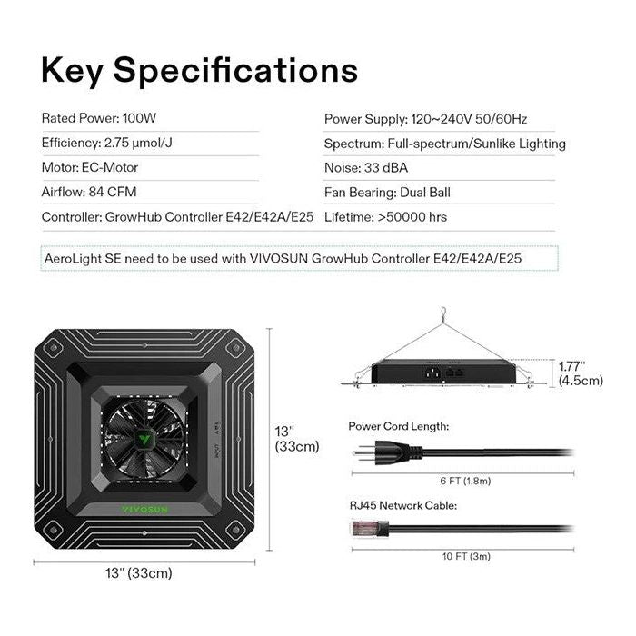 Vivosun AeroLight A100SE Full Spectrum LED Grow Light