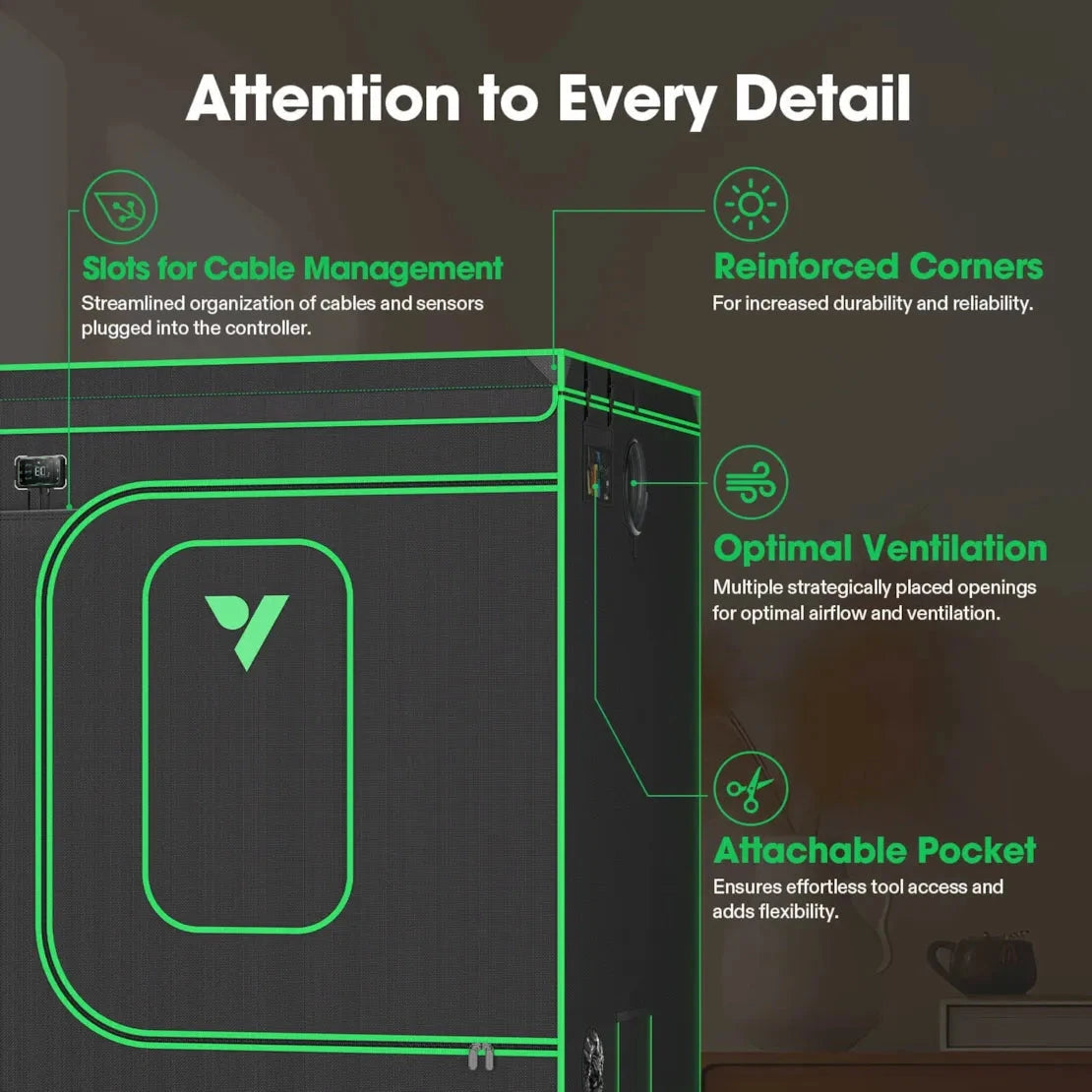 Vivosun Grow Tent Pro P105 | 5' x 10' x 6'6″