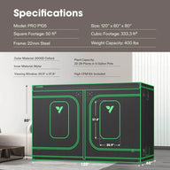 Vivosun Grow Tent Pro P105 | 5' x 10' x 6'6″