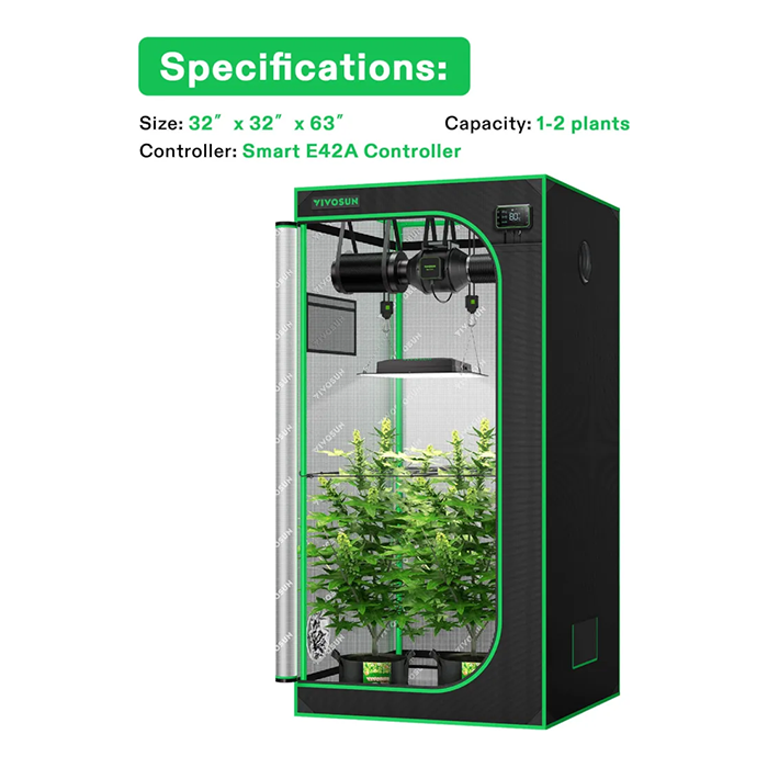 Vivosun Smart Grow Tent Kit 2 Plant | 2.7' x 2.7'