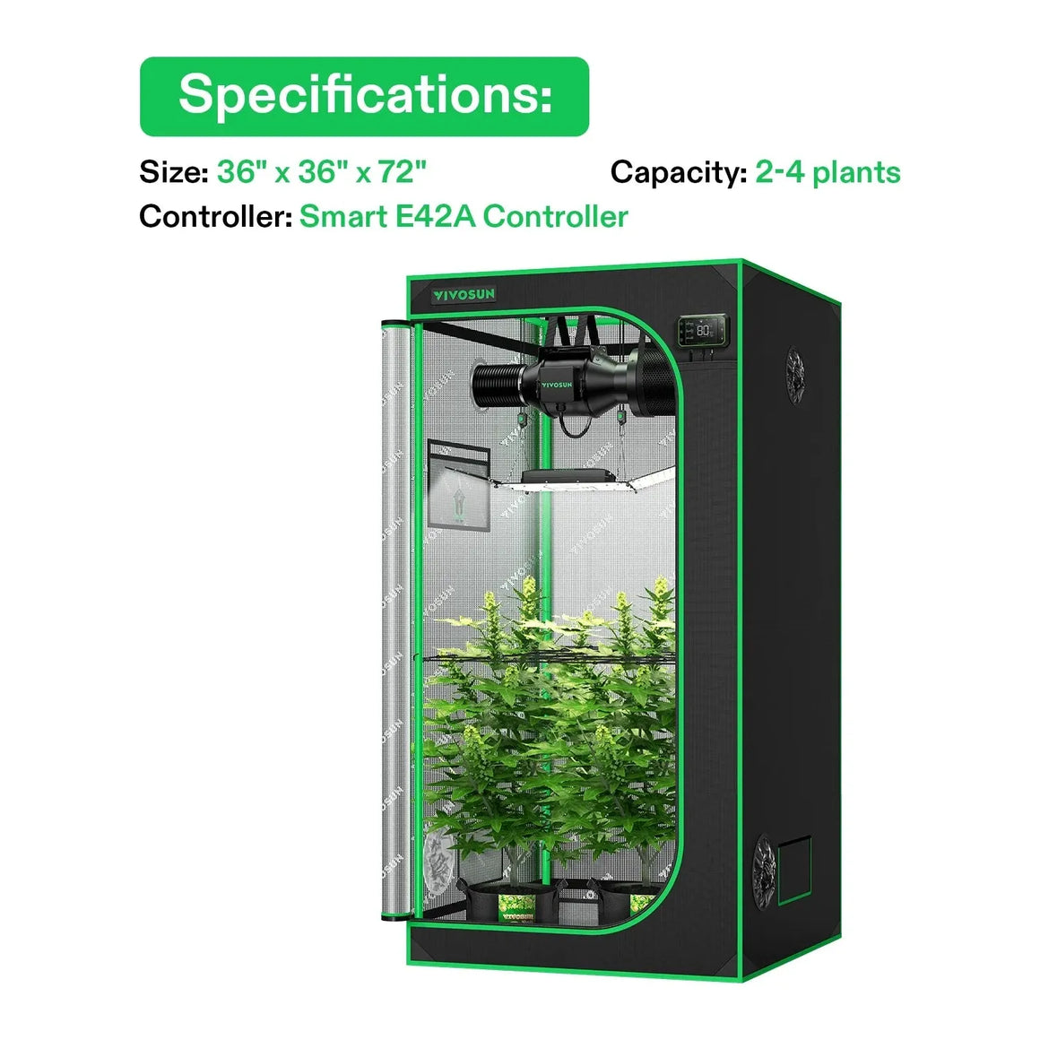 Vivosun Smart Grow Tent Kit 3 Plant | 3’ x 3’