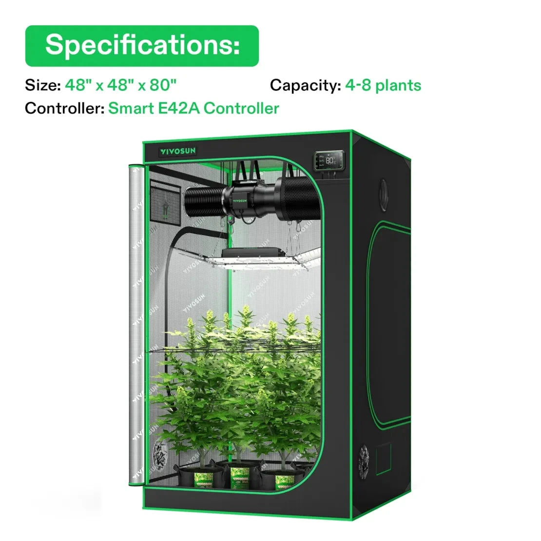 Vivosun Smart Grow Tent Kit - 4 Plant - 2 Light G6 | 4' x 4'