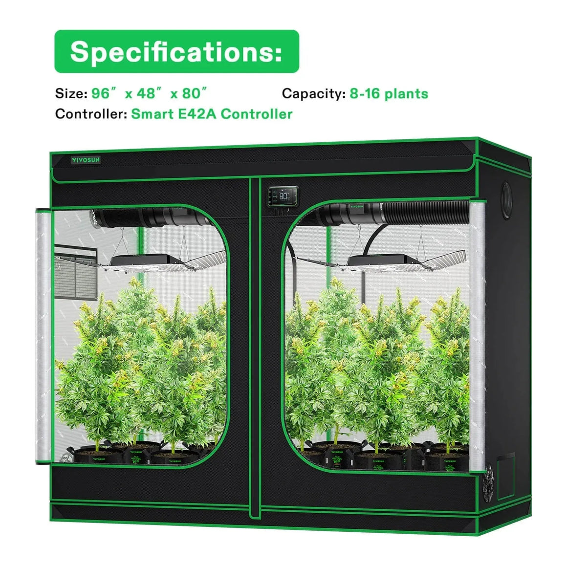 Vivosun Smart Grow Tent Kit 8 Plant | 4’ x 8’
