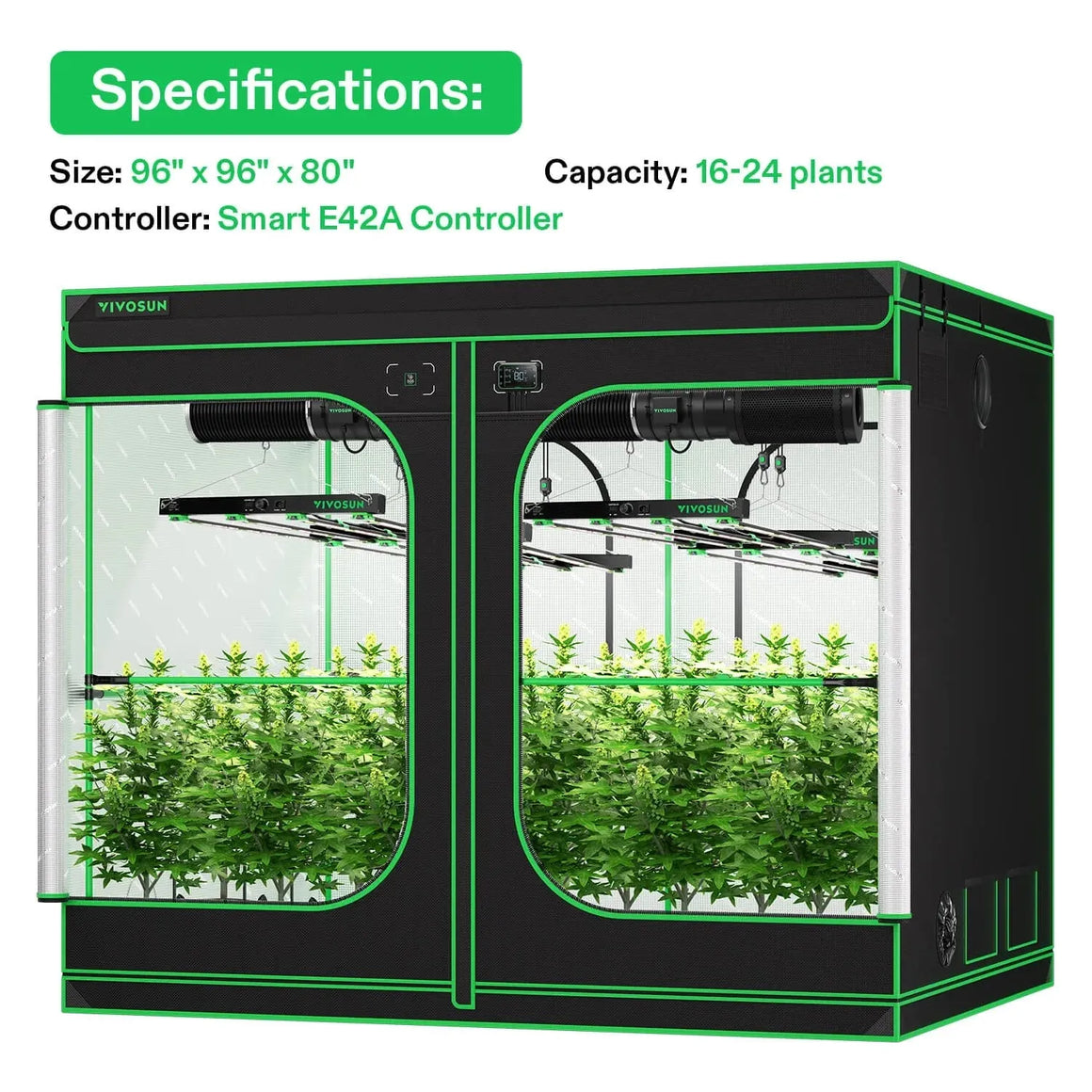 Vivosun Smart Grow Tent Kit Pro 16 Plant | 8’x8’