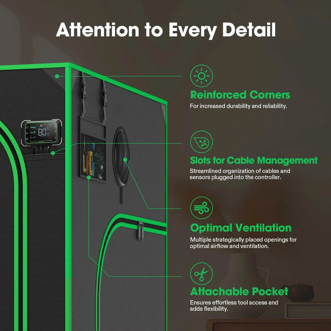 Vivosun Smart Grow Tent Kit Pro 4 Plant | 4’x4’