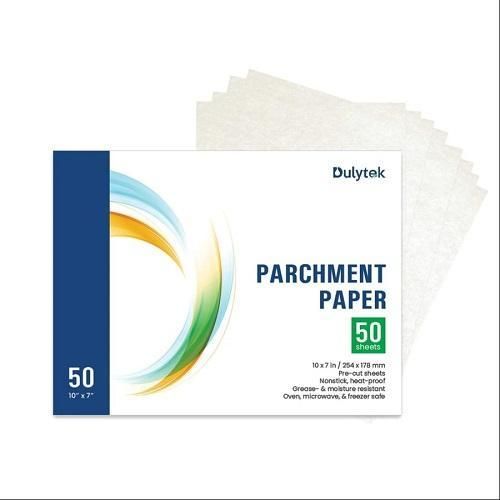 Dulytek 50-Sheet 10" X 7" Pre-Cut Parchment Paper
