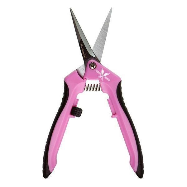 Piranha Pruner Trimming Scissors Pink Handle & Curved Stainless Steel Blade